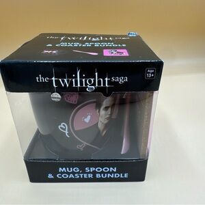The Twilight Saga Edward Cullen 12 oz Mug, Cork Coaster & Mini Spoon OPEN BOX